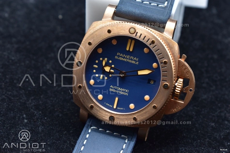 VSF Strap Blue Edition Clone 974 Blue Dial P.900 Bronzo Seasonal 1:1 Best on Calfskin PAM1074 W 0809